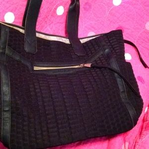 Aimee Kestenberg Large Shopper Python Quilted Tote Bag in black